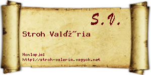 Stroh Valéria névjegykártya